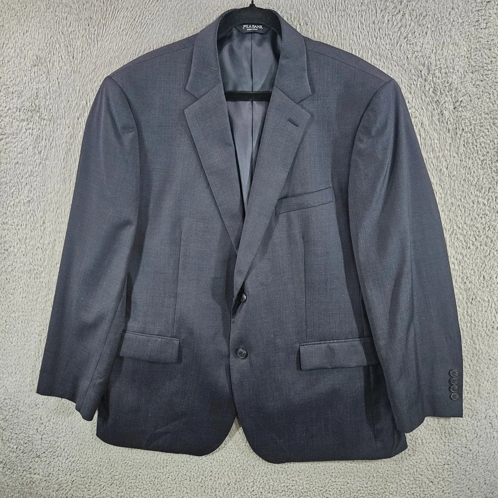 Jos. A. Bank 1905 Navy Blue 100% Wool Suit 48 Regular 43 Waist Unhemmed Pants